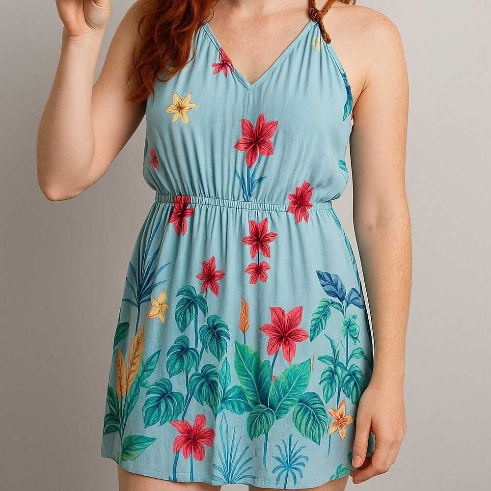 Unbranded Floral Tassel Dress Multicolor Coconut girl Resortwear Tropical Size L